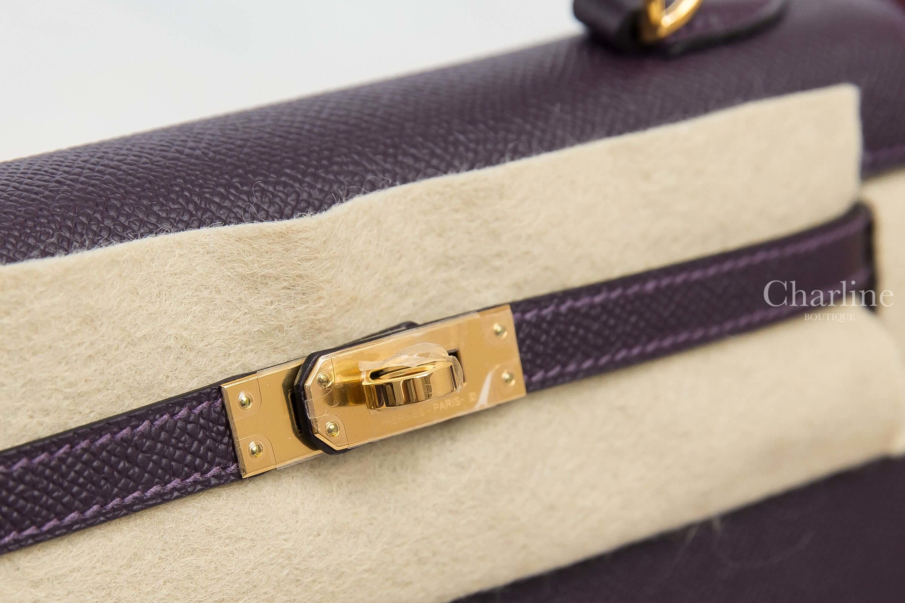 Hermès Kelly 25cm 59 Raisin Epsom 葡萄紫金釦凱莉包