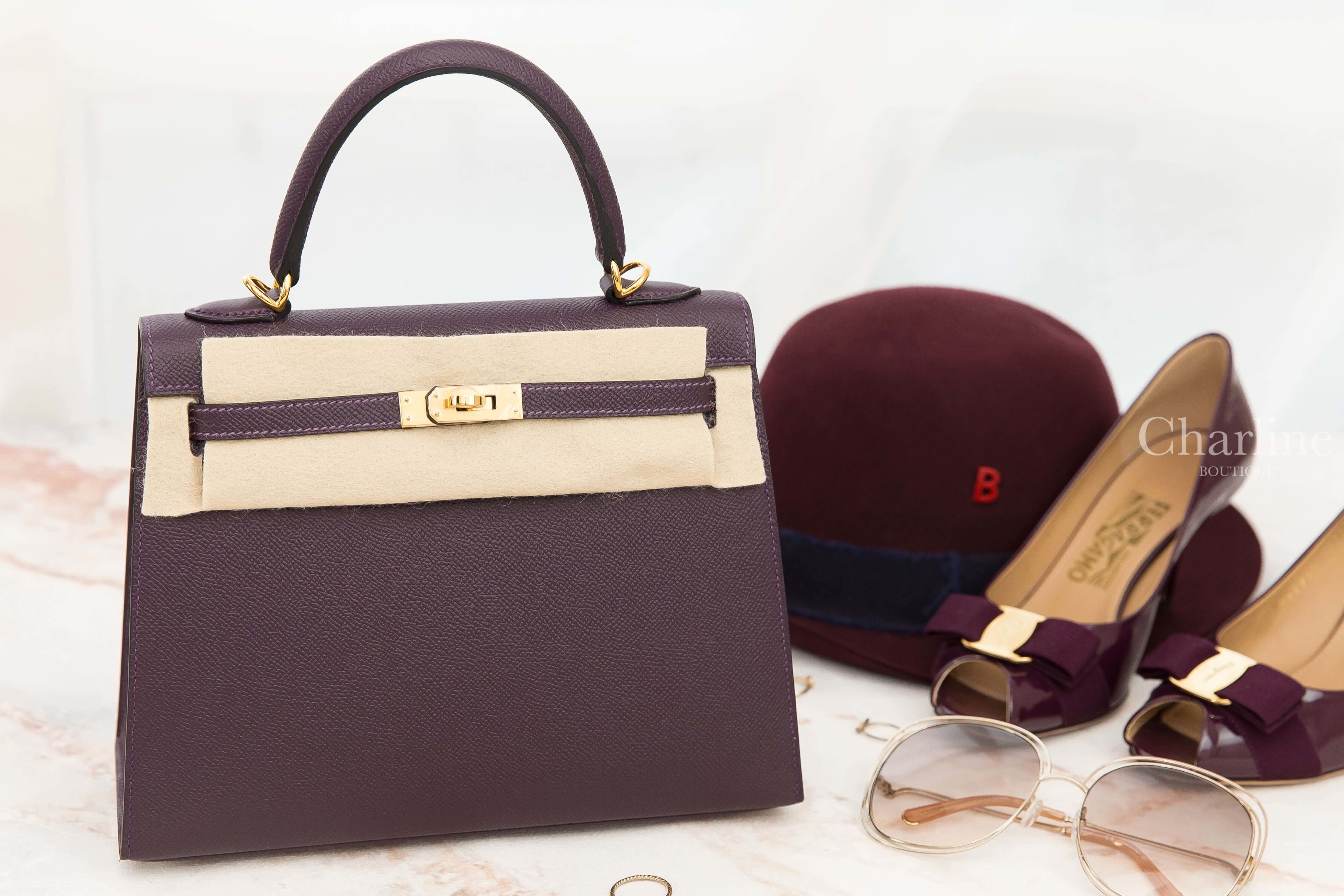 Hermès Kelly 25cm 59 Raisin Epsom 葡萄紫金釦凱莉包