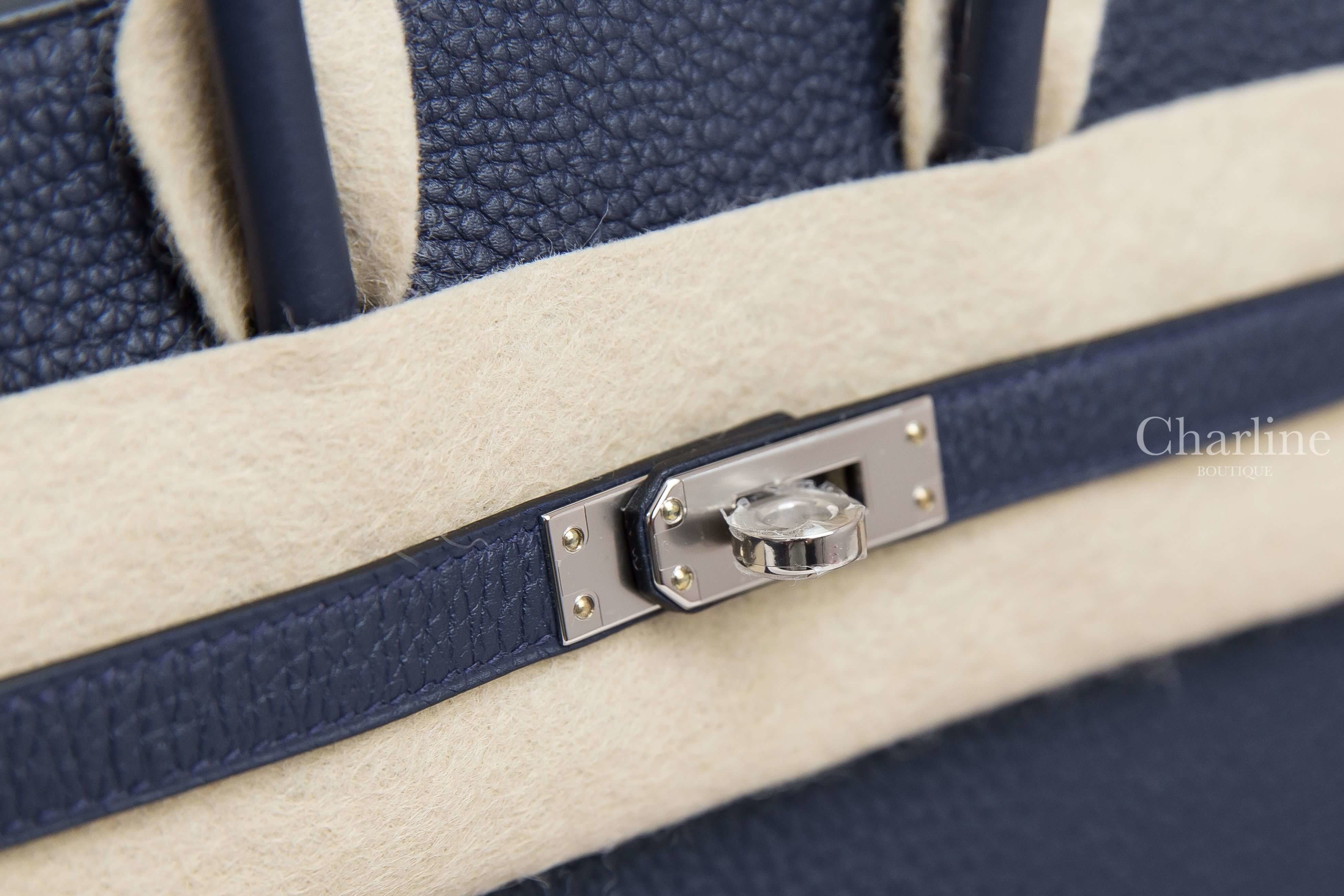 Hermès Birkin 25cm M3 Bleu Encre Togo 水墨藍銀釦鉑金包