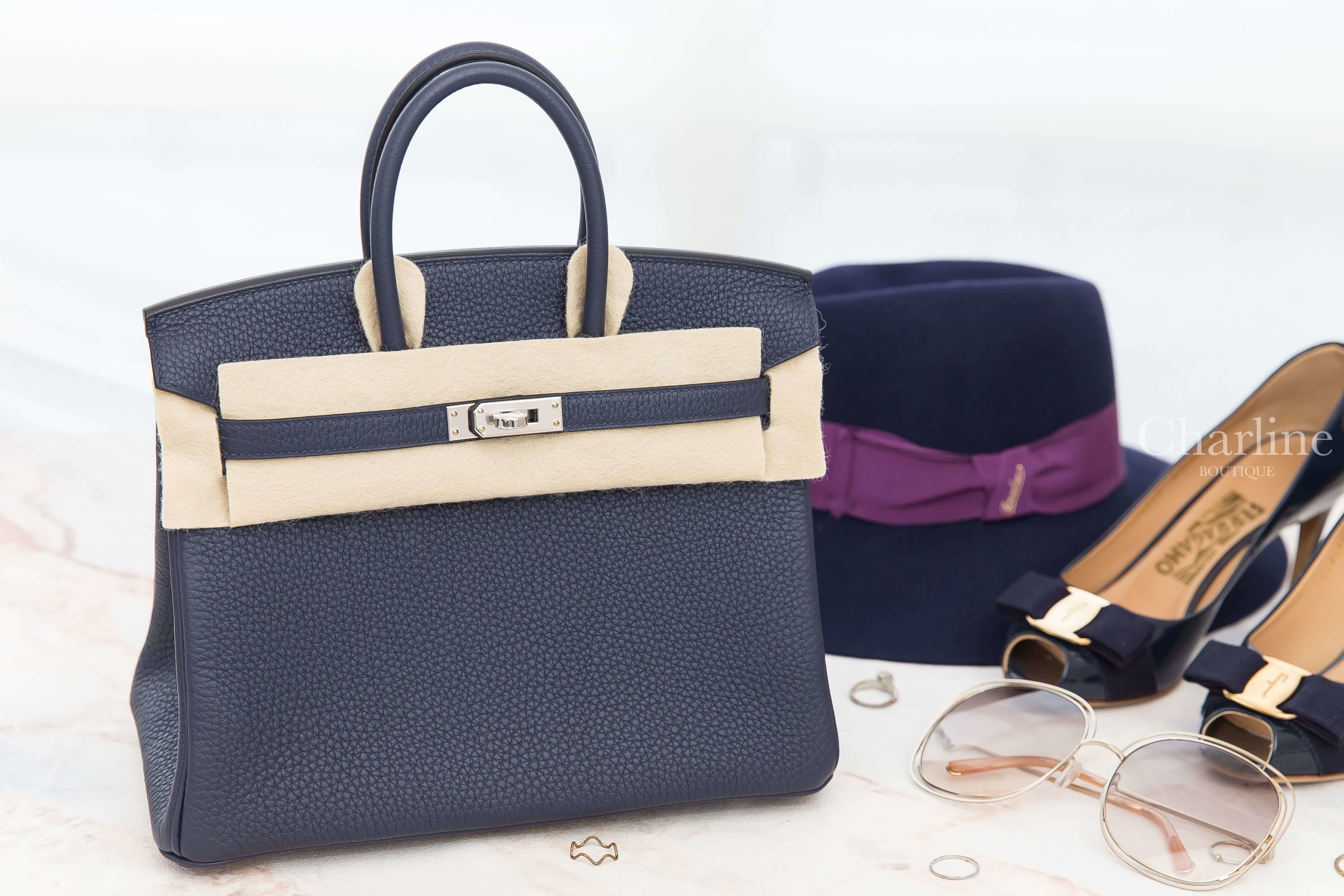 Hermès Birkin 25cm M3 Bleu Encre Togo 水墨藍銀釦鉑金包