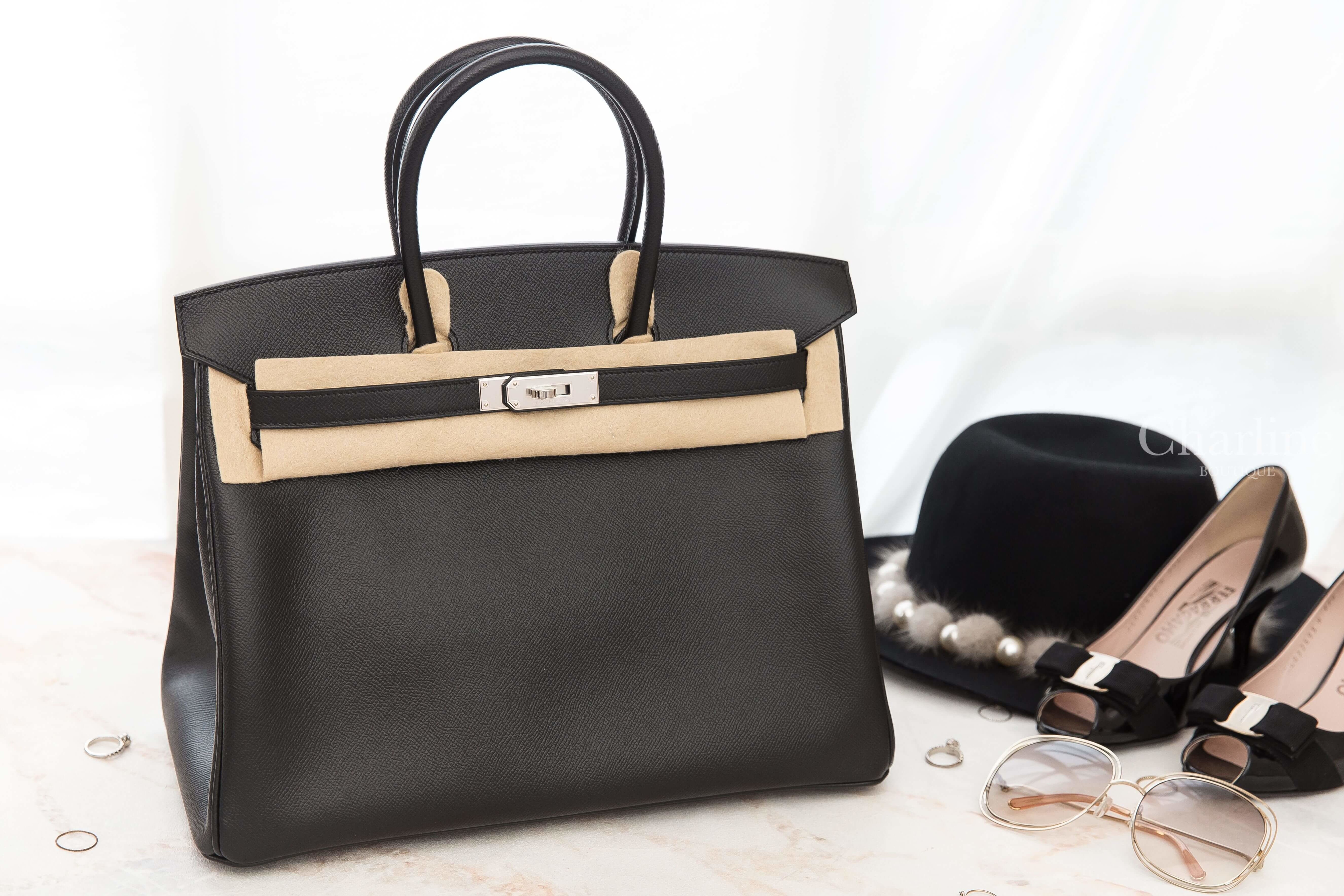 Hermès Birkin 35cm 89 Noir Epsom 黑色銀釦鉑金包