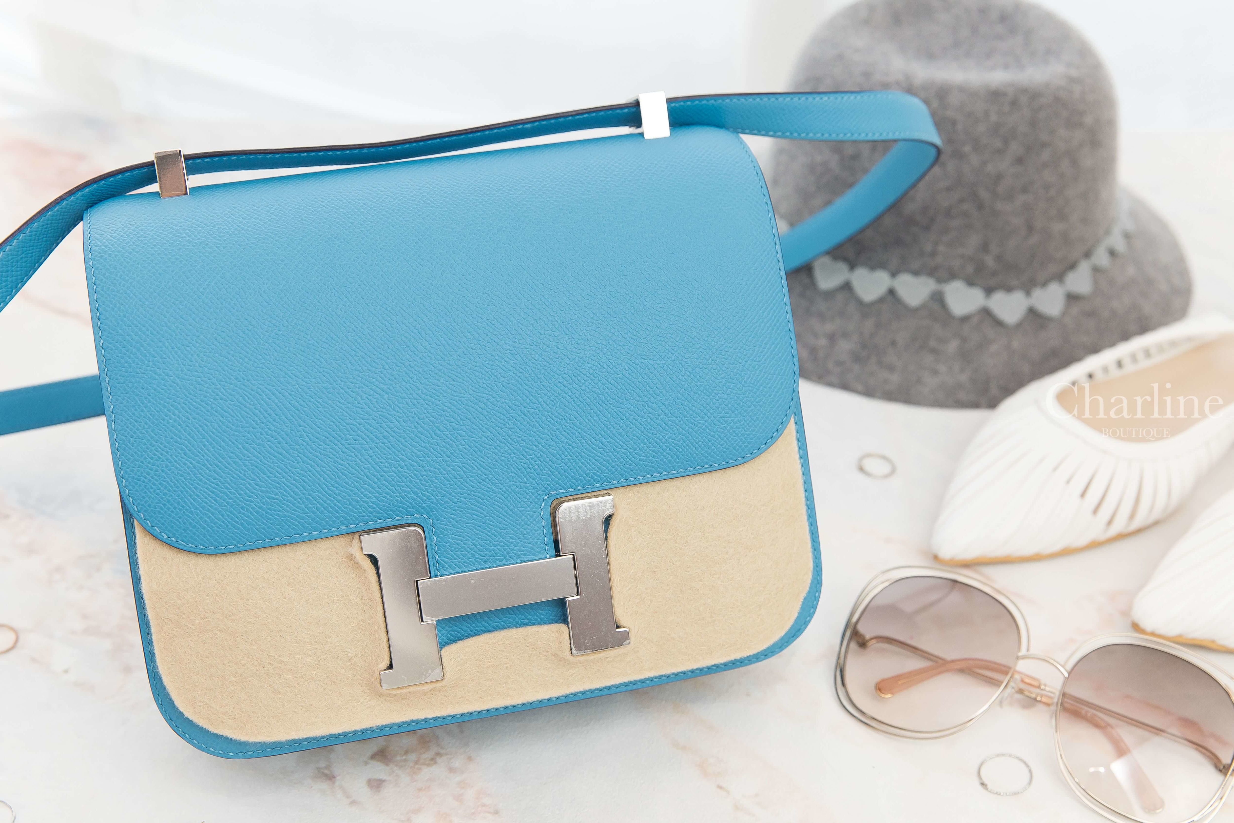 Hermès Constance 24cm P3 Blue De Nord Epsom 北方藍銀釦