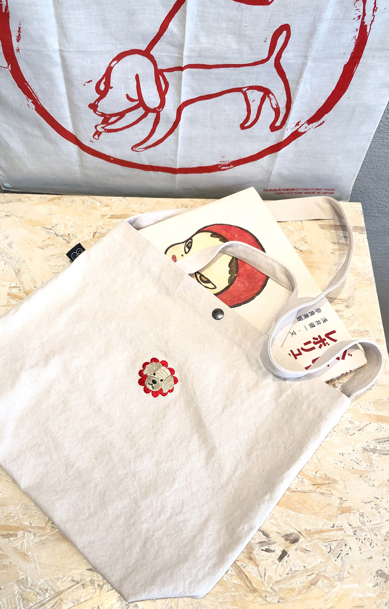 Pooh-bi 『紅花小pooh水洗棉帆布三用袋』