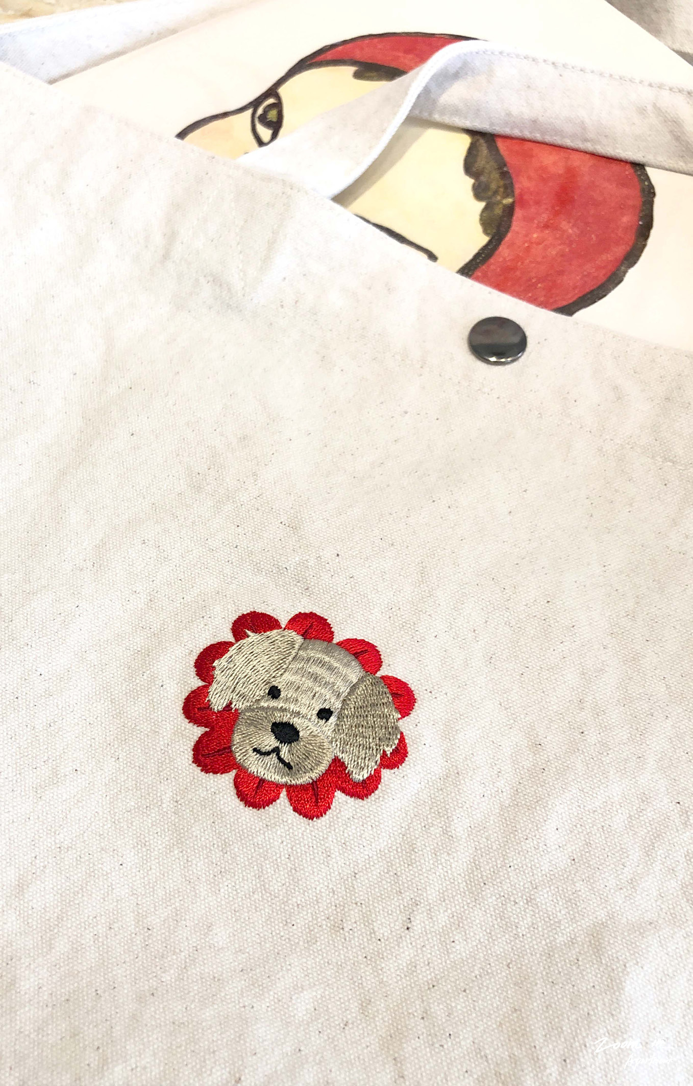 Pooh-bi 『紅花小pooh水洗棉帆布三用袋』