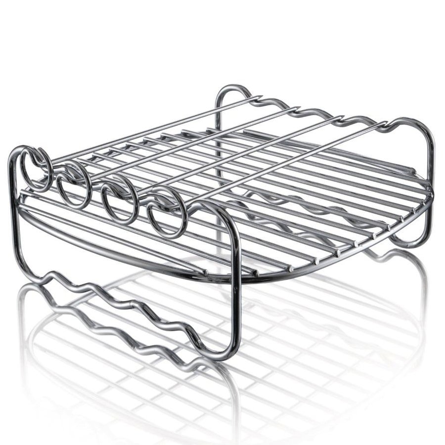 健康空氣炸鍋套裝‧雙層不銹鋼烤架x1,串燒叉x4‧適用於HD98XX, HD96XX, HD97XX‧