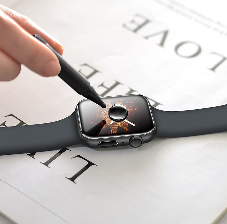 永久保固Apple Watch【透明uv膠玻璃貼】觸控升級/ 透明3d全貼合、無彩虹紋、觸碰靈敏、可入水 (附UV燈)