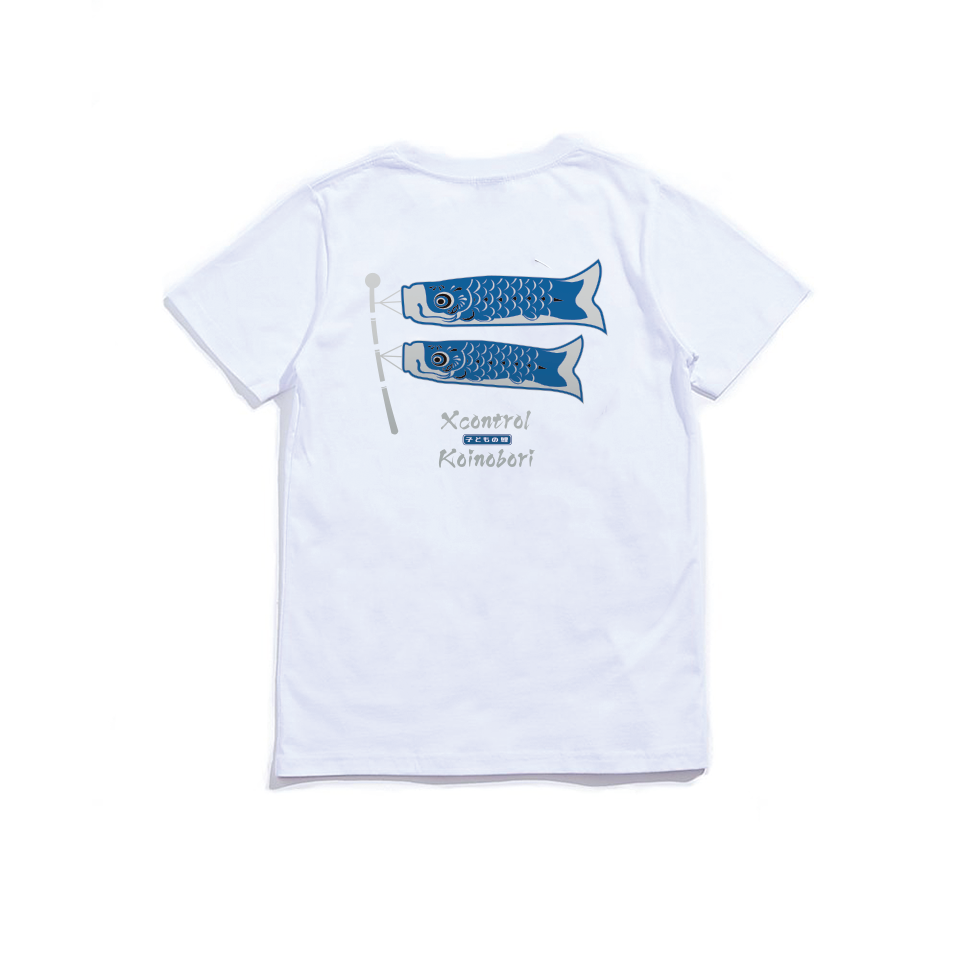 XCTRL 藍色鯉魚旗短T-白