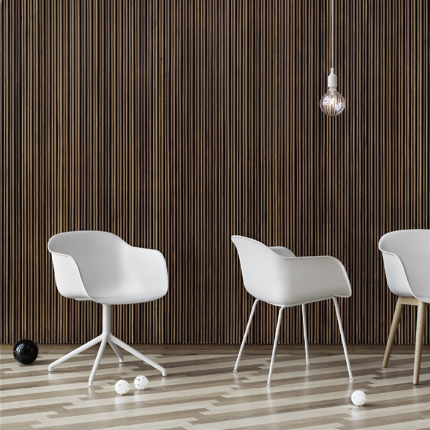 木纖 / 鋼腳扶手椅 by Muuto