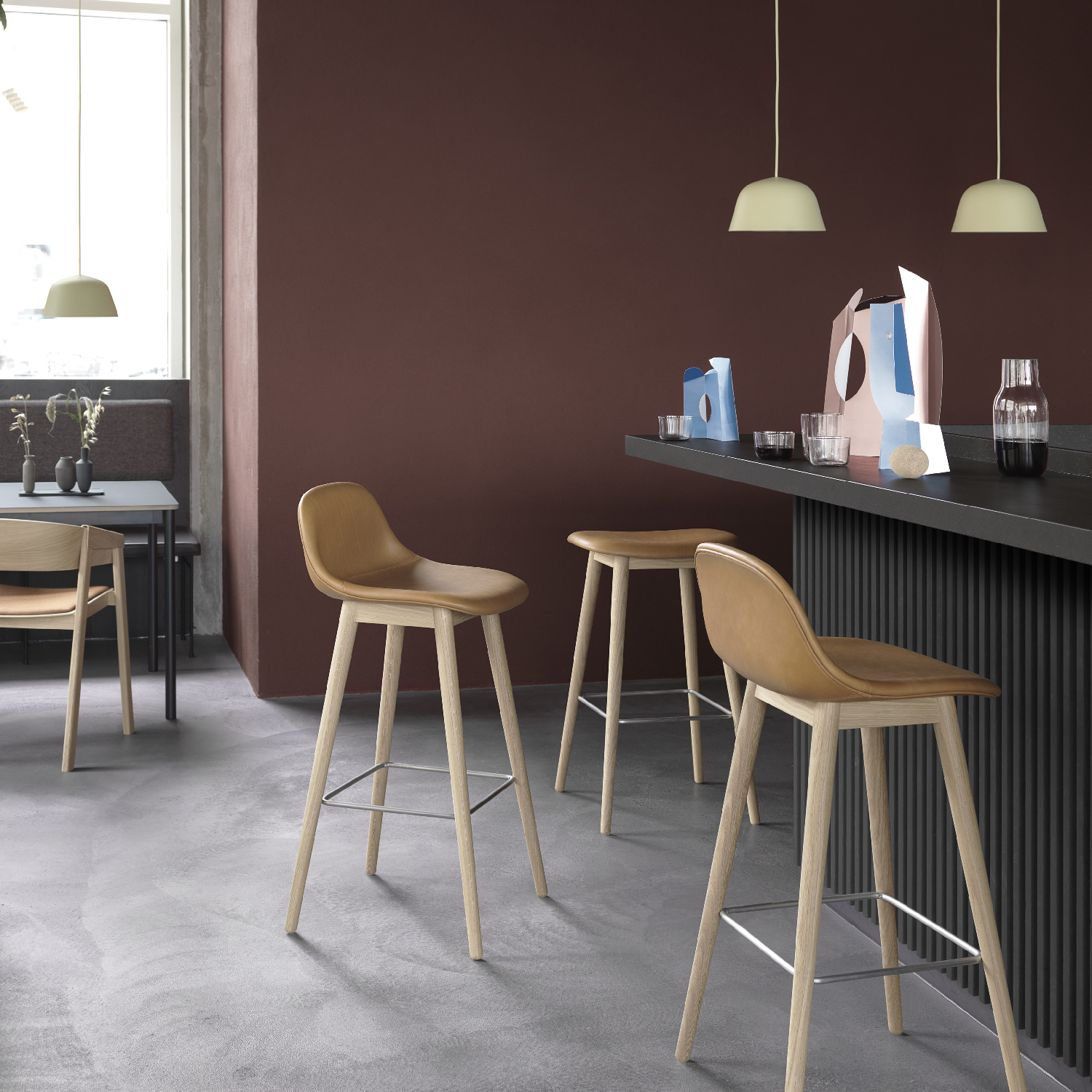 木纖 / 木腳吧台椅 by Muuto