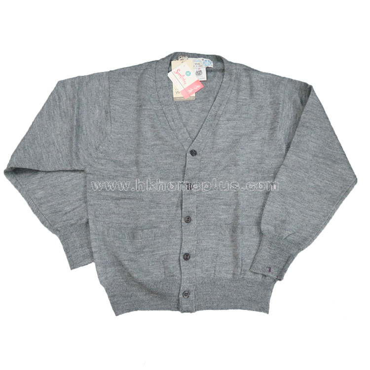 雪花牌: 童裝純羊毛開鈕長袖外套 (4-16碼)