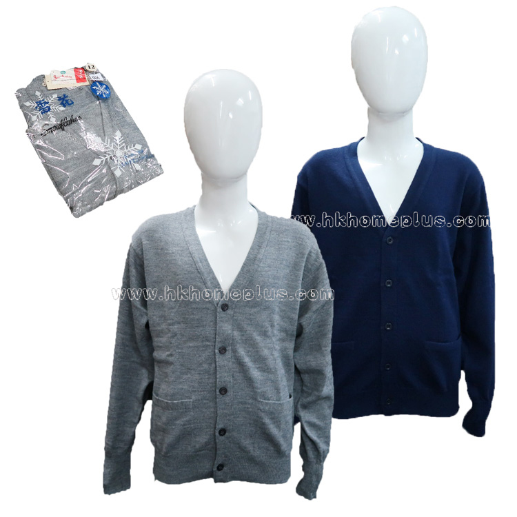 雪花牌: 童裝純羊毛開鈕長袖外套 (4-16碼)