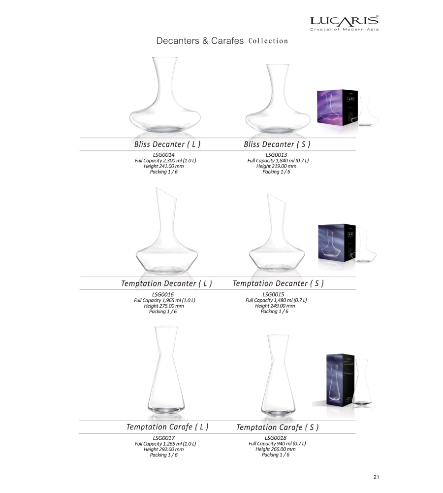 Lucaris Temptation Carafe S 無鉛水晶分酒瓶 940ml/1入