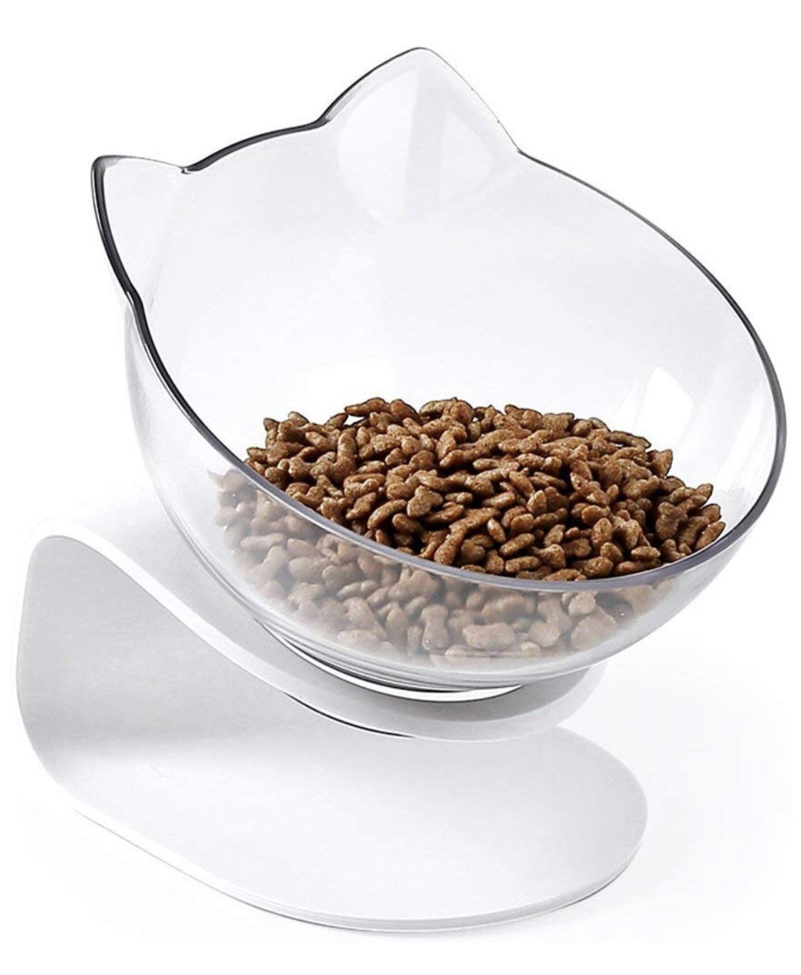 透明塑膠貓型單碗 食物兜/水兜