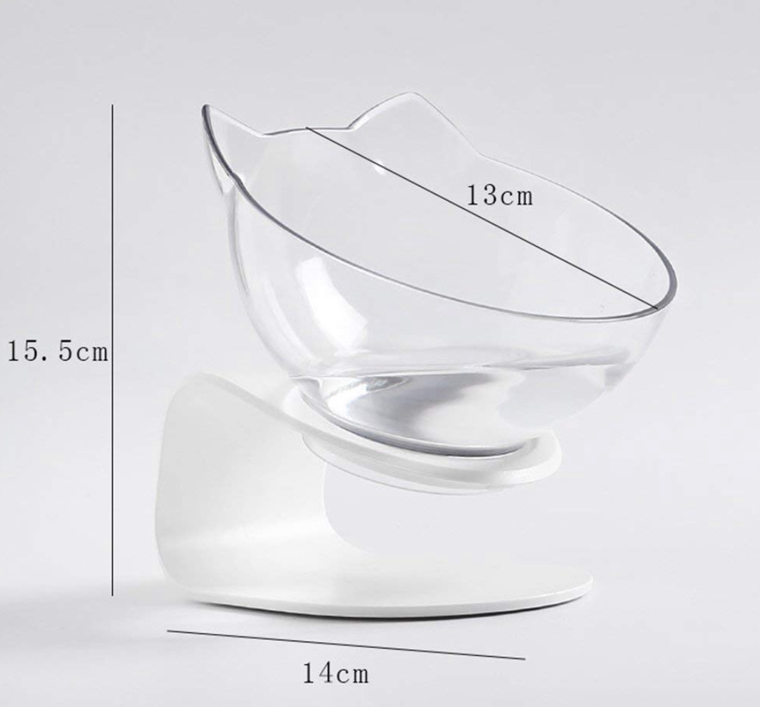 透明塑膠貓型單碗 食物兜/水兜