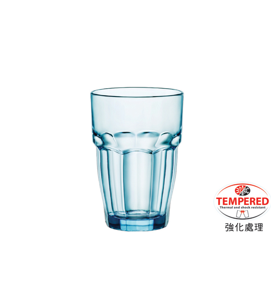 Bormioli Rocco 彩色強化杯370ml-水藍色/1入
