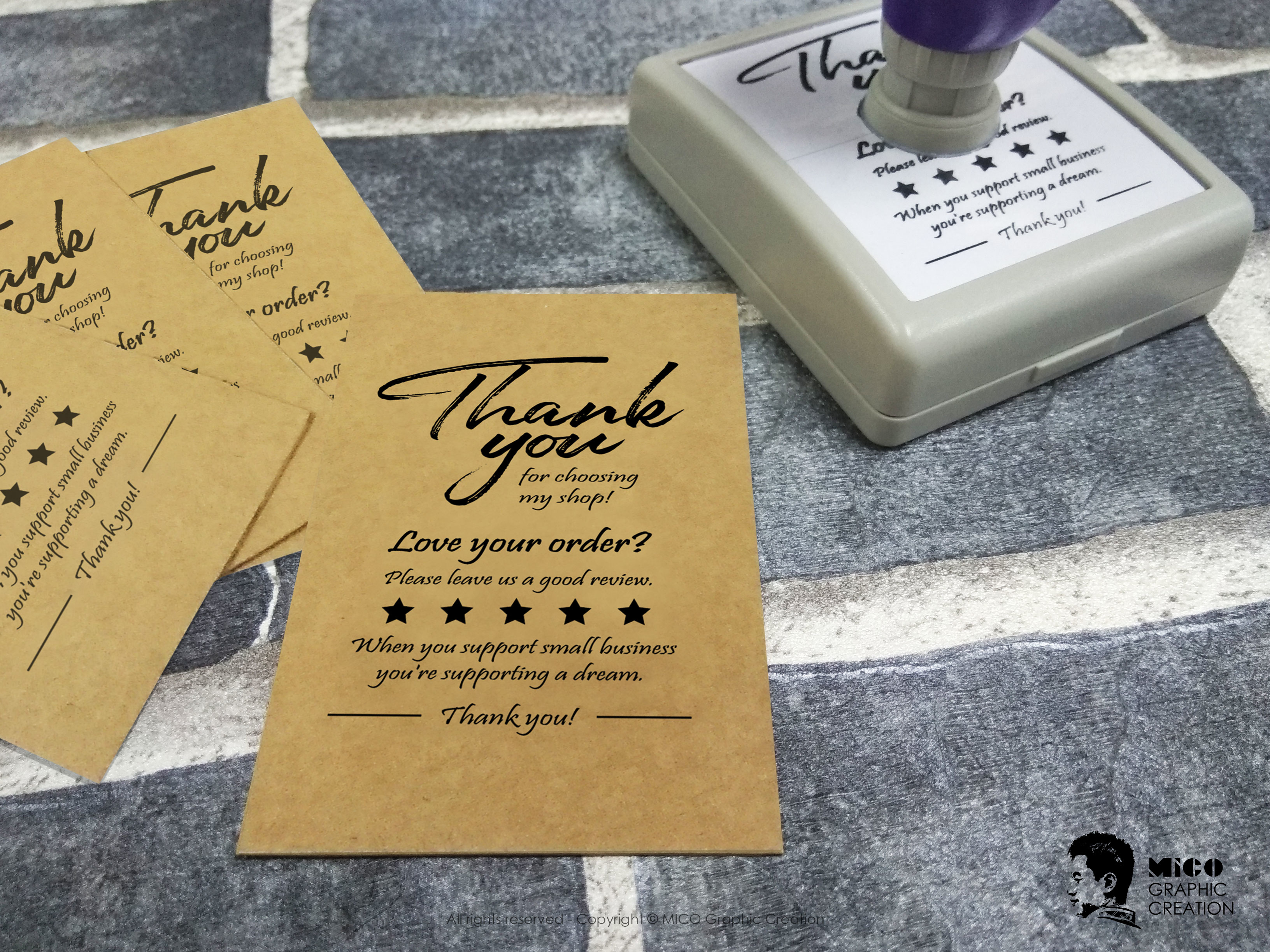 Thank You For Supporting This Small Business Stamp thank you for your order-business stamp custom rubber stamp-Custom Thank You Stamp