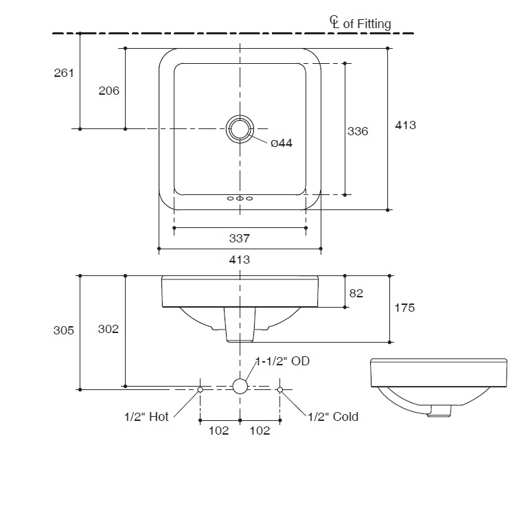 Kohler "Forefront" K-2661X-0 Square Vessel Washbasin