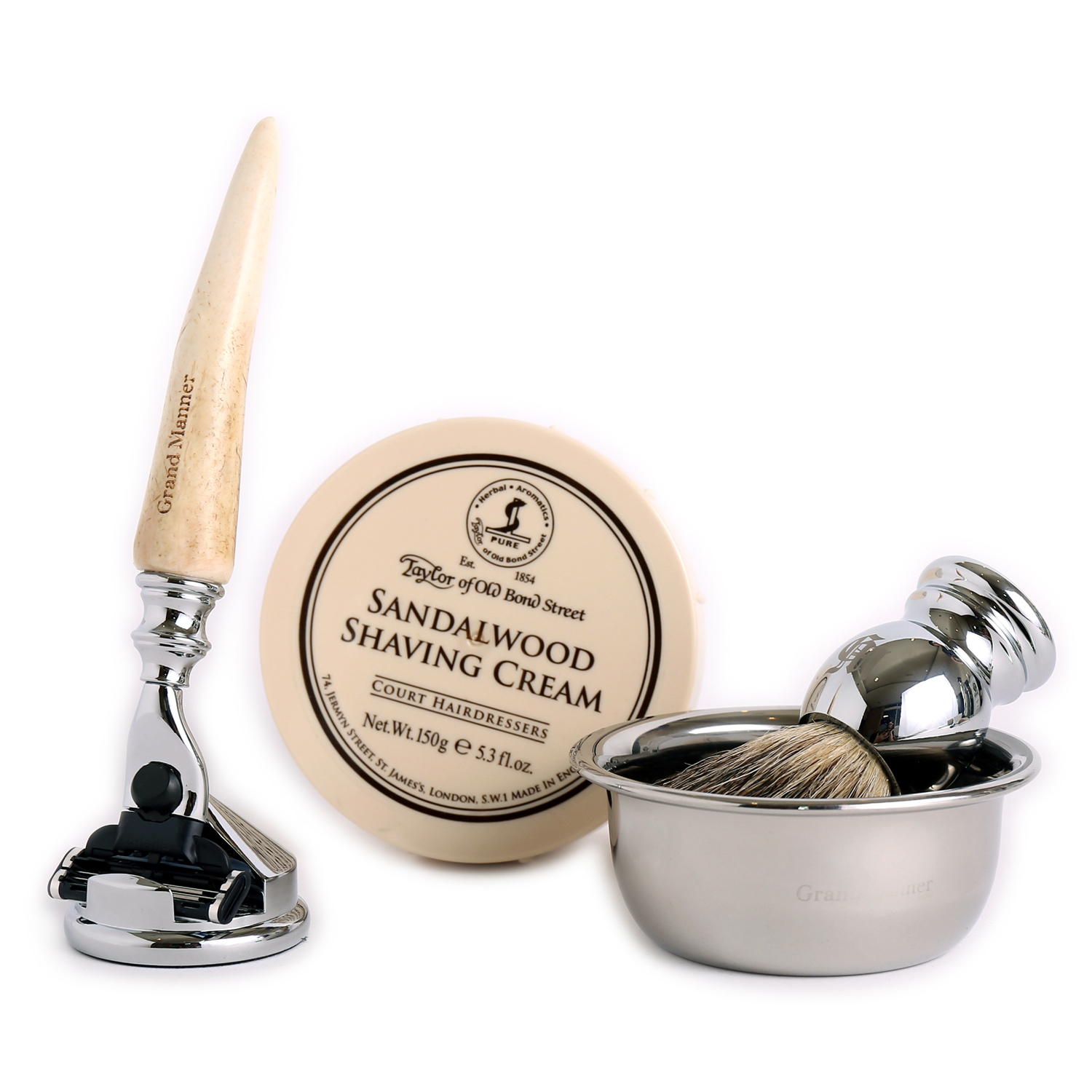 ★ 63折 ★ 傳世鹿角 手動安全刮鬍刀 5件超值組（Mach3 / 鋒速3刀片）