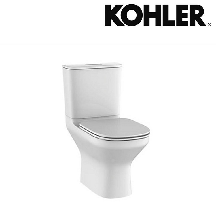 Kohler "Modern Life" K-78476H-0 Close-Coupled Dual Flush 3/6L Washdown Toilet with Rimless Flushing Technology w/ Slim Slow Closing Seat Cover