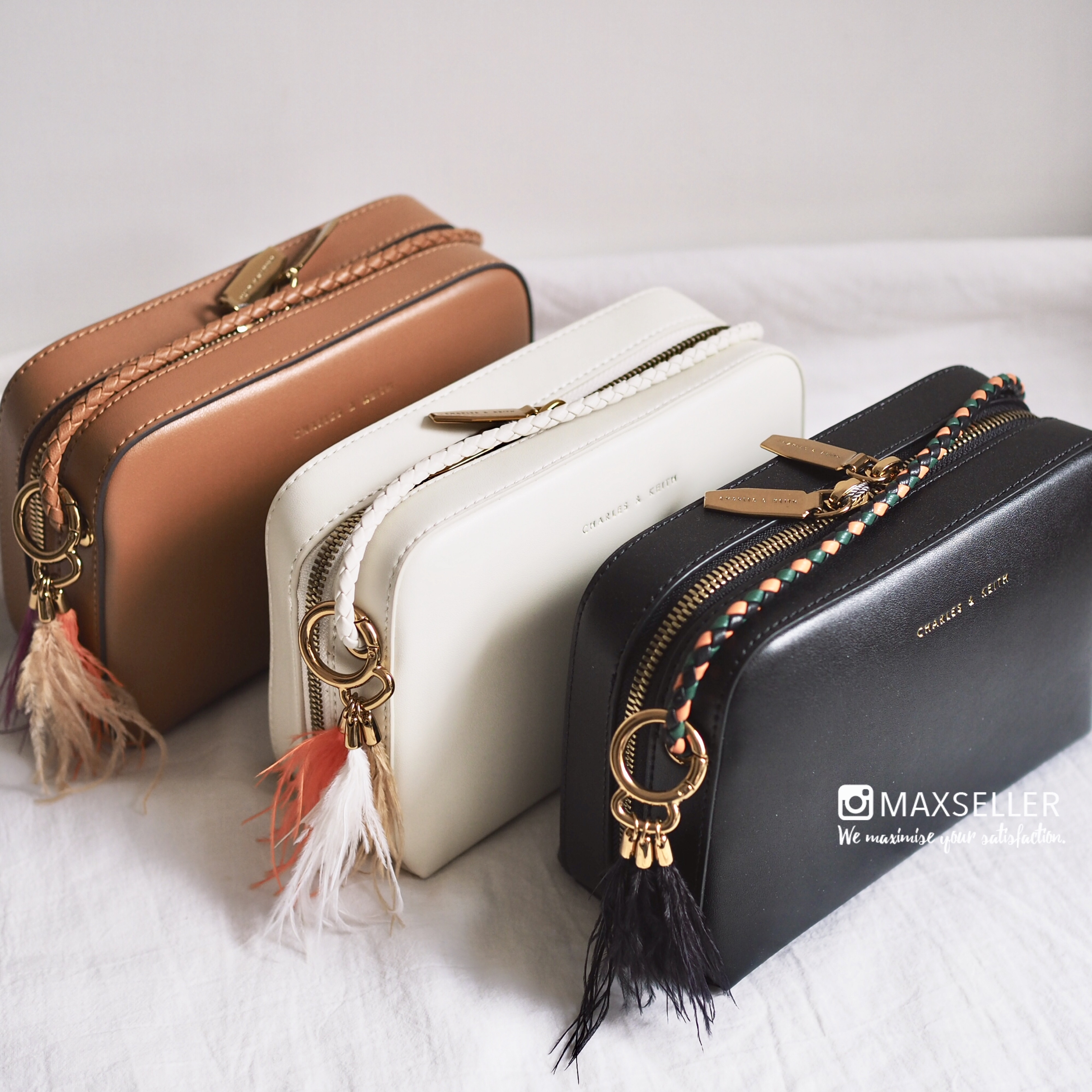 現貨｜3 色｜CHARLES & KEITH 波希米亞風皮包 三用!! 斜咩ok! 側咩ok! 手挽ok!| CHARLES & KEITH Bohe Crossbody Camera Leather Bag