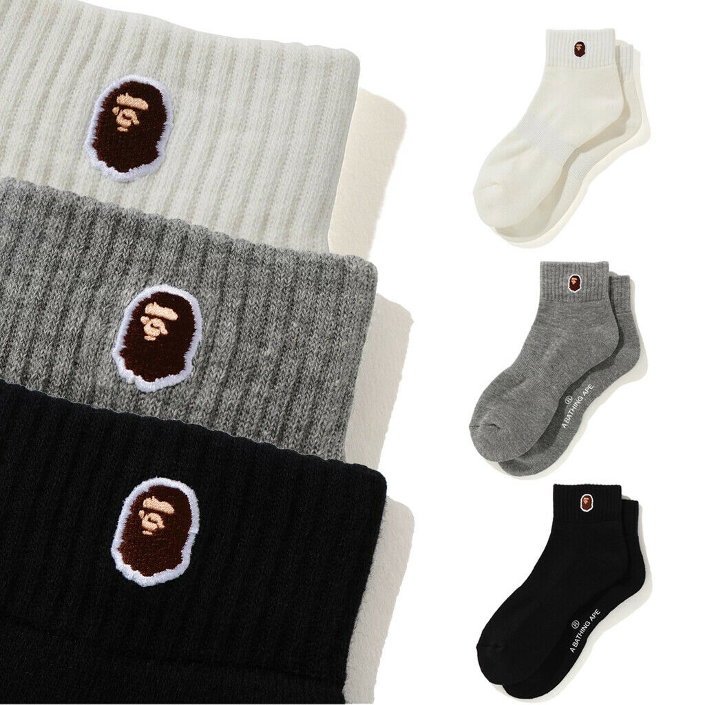 BAPE A Bathing Ape Goods Logo Ankle Socks 猿人頭 刺繡 小logo 短襪 1F20183011