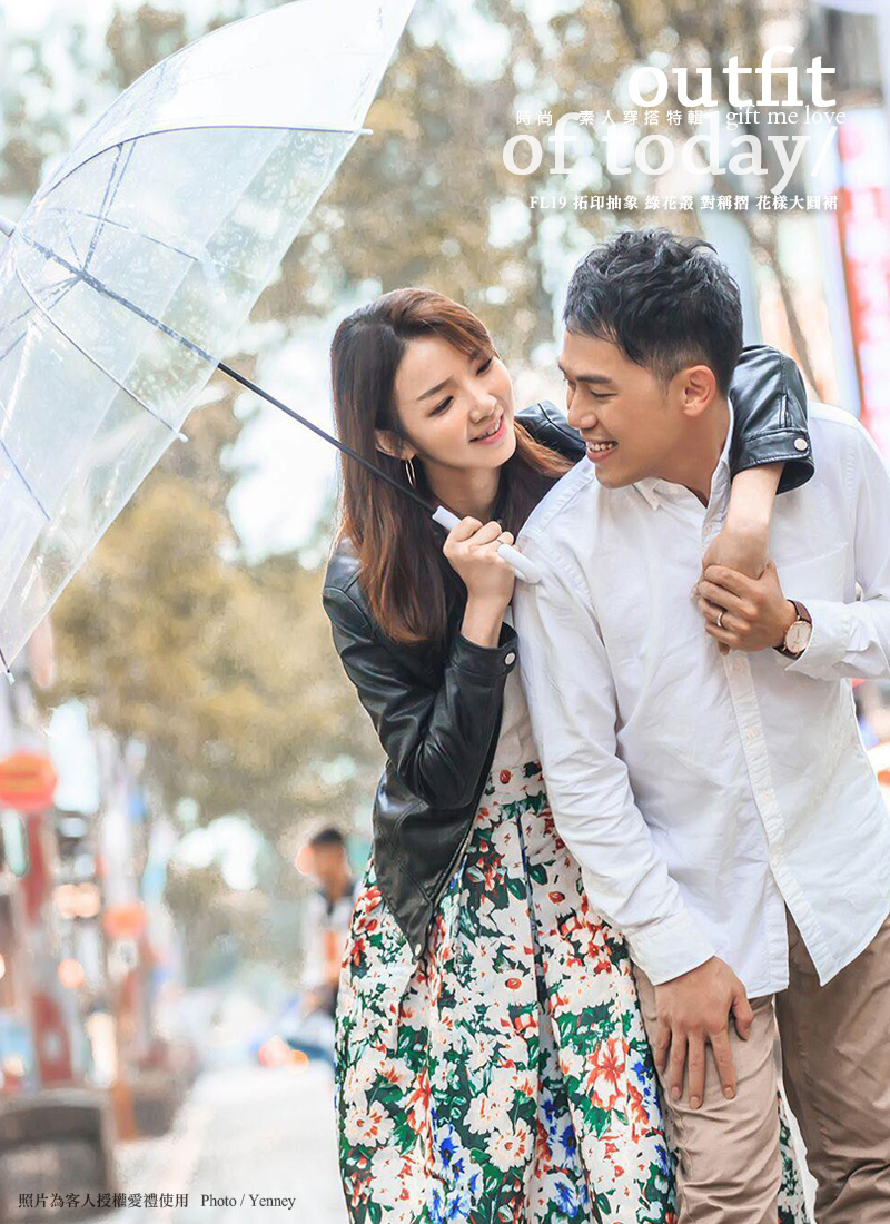 輕婚紗 自助婚紗拍攝 花樣大圓裙 Wedding floral midi skirt  / gift me love 愛禮訂製時裝店 - 接受訂做任何尺寸