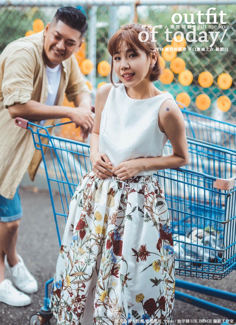 優雅露背後綁帶 平口無袖上衣(錦緞布料) / gift me love 愛禮訂製時裝店 / 可訂做任何尺寸