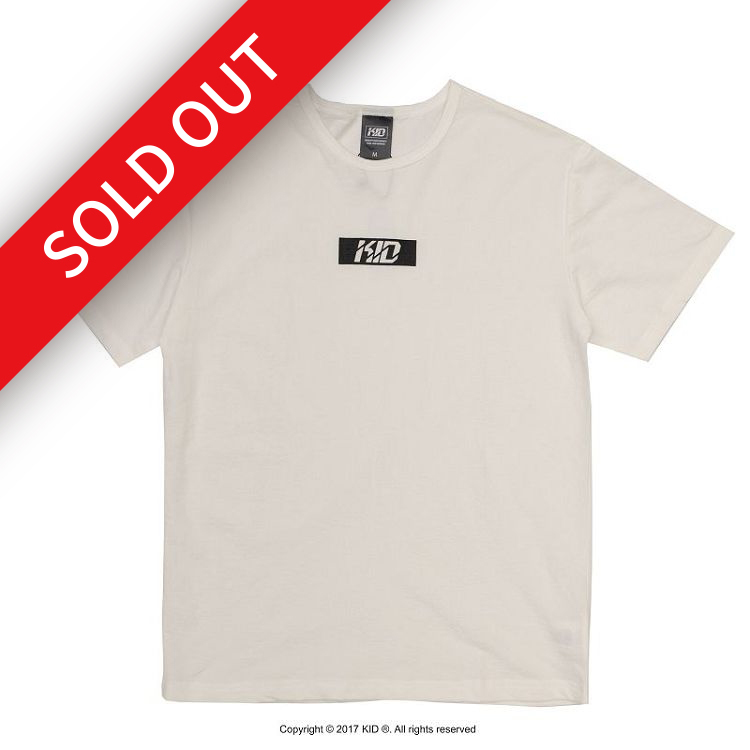 KID ® 方塊斜體Logo-T 白