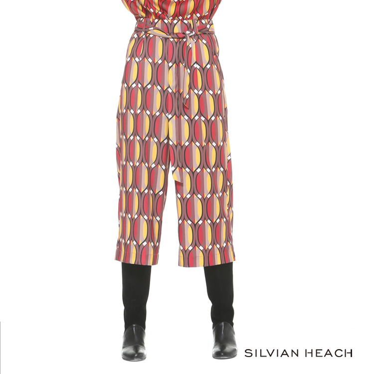 【silvian-heach】幾何圖形腰間綁帶長褲