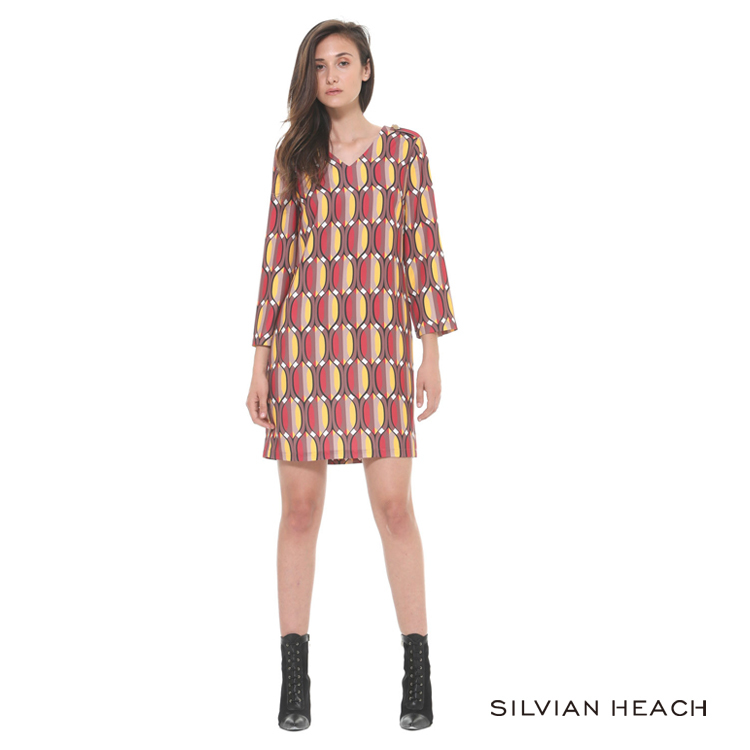 【silvian-heach】幾何圖形修身長袖洋裝