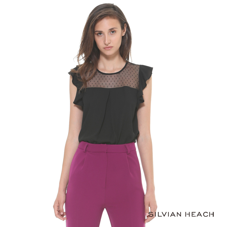 【silvian-heach】波浪短袖透膚上衣