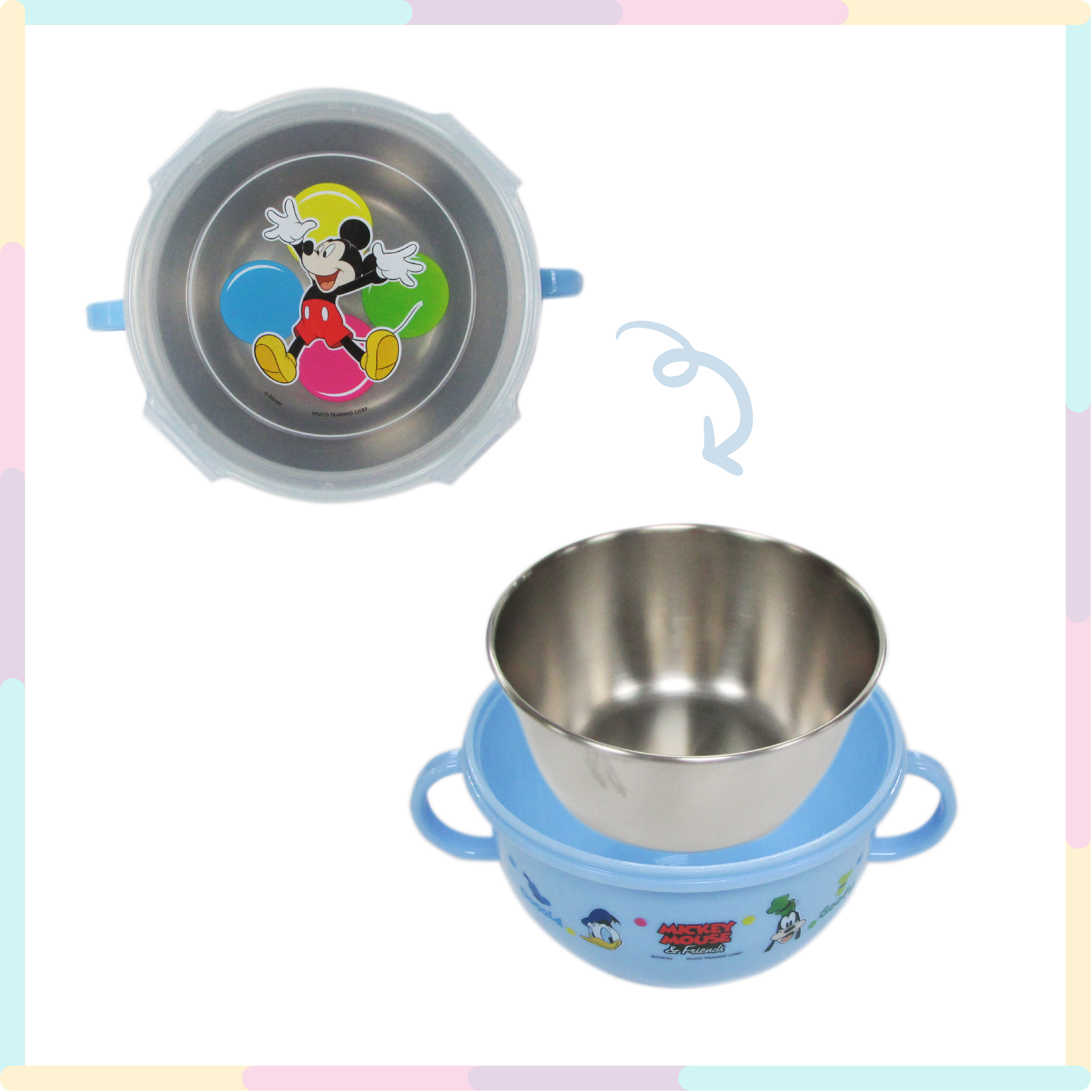 Disney 迪士尼 雙耳不鏽鋼隔熱碗420ml-51883