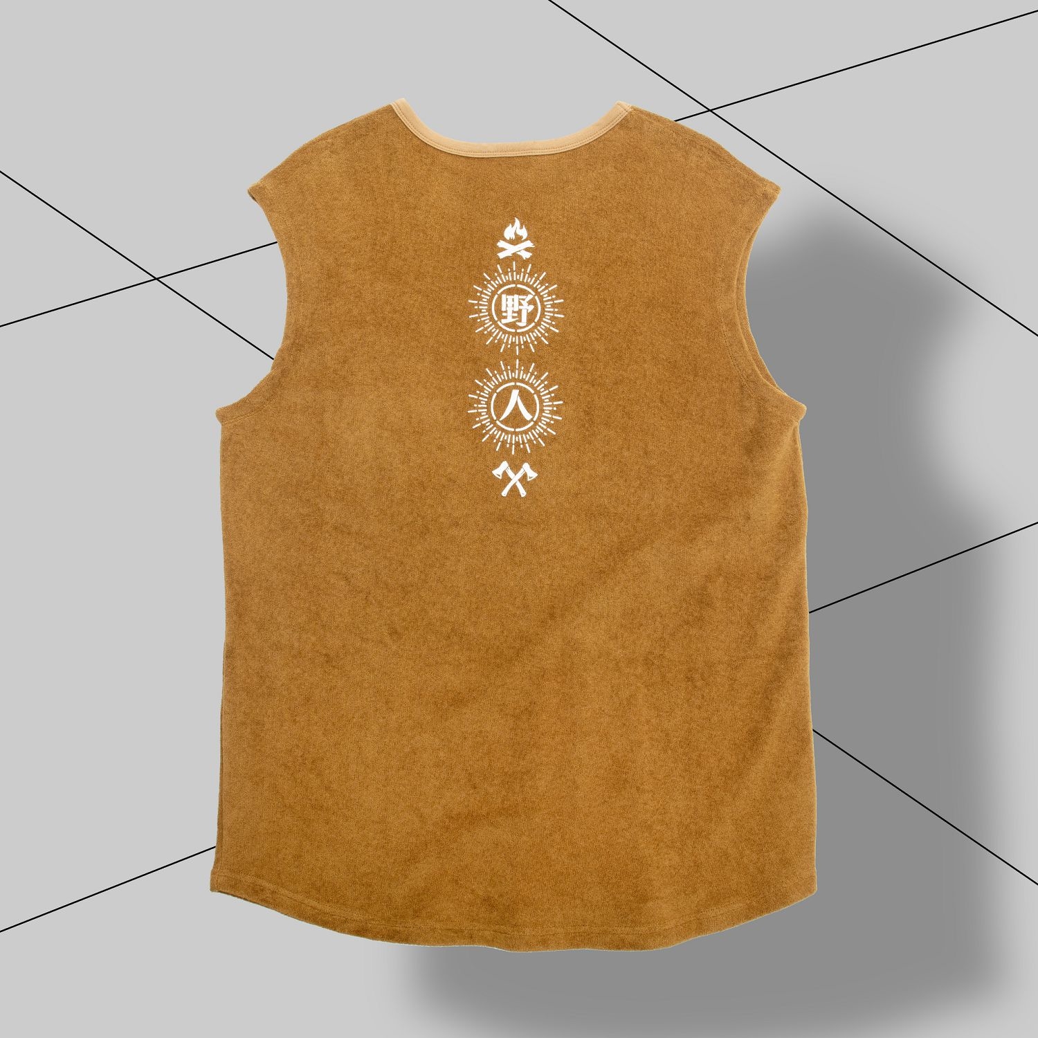 KID ® 野人毛巾無袖背心卡其