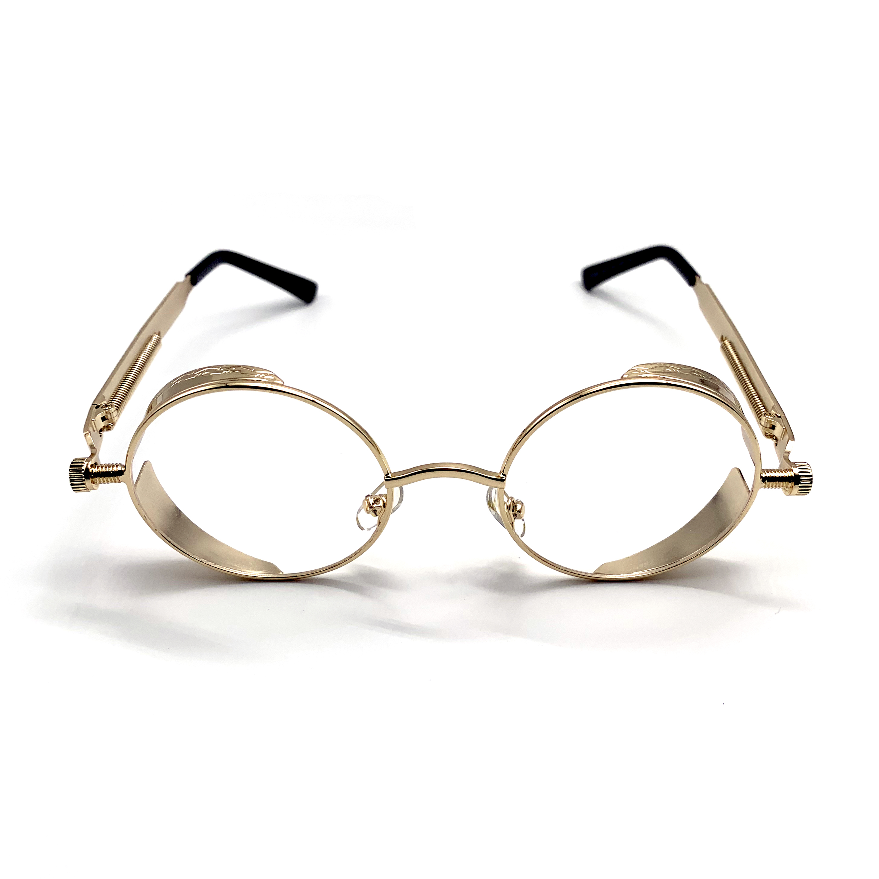 CHILL時尚圓框精工百搭墨鏡-金框透明