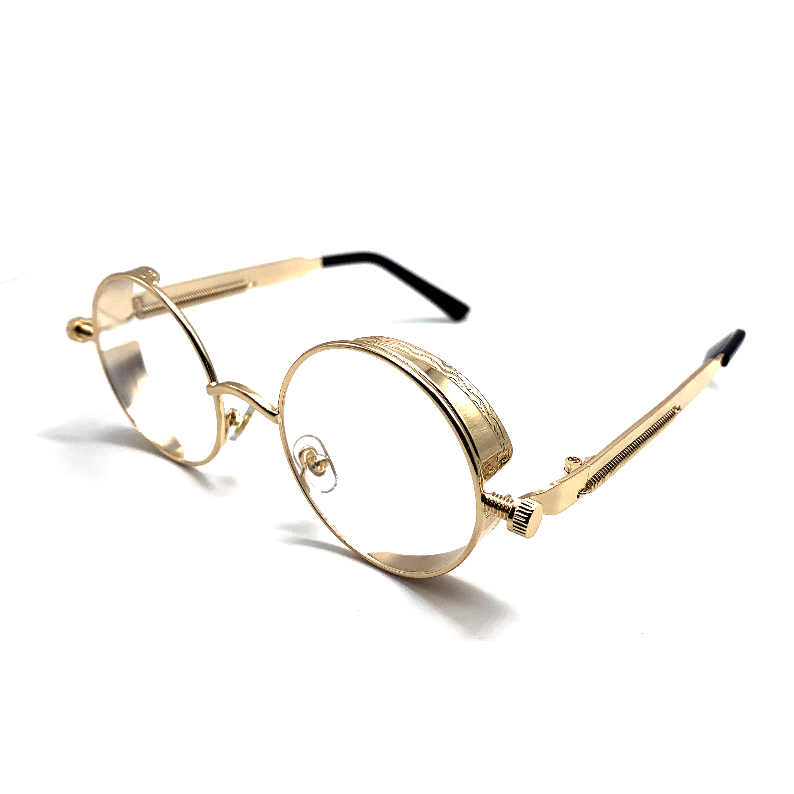 CHILL時尚圓框精工百搭墨鏡-金框透明