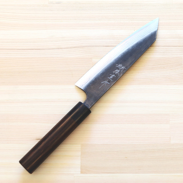 安立勝重文化包丁170mm 白紙鋼黑打墨流