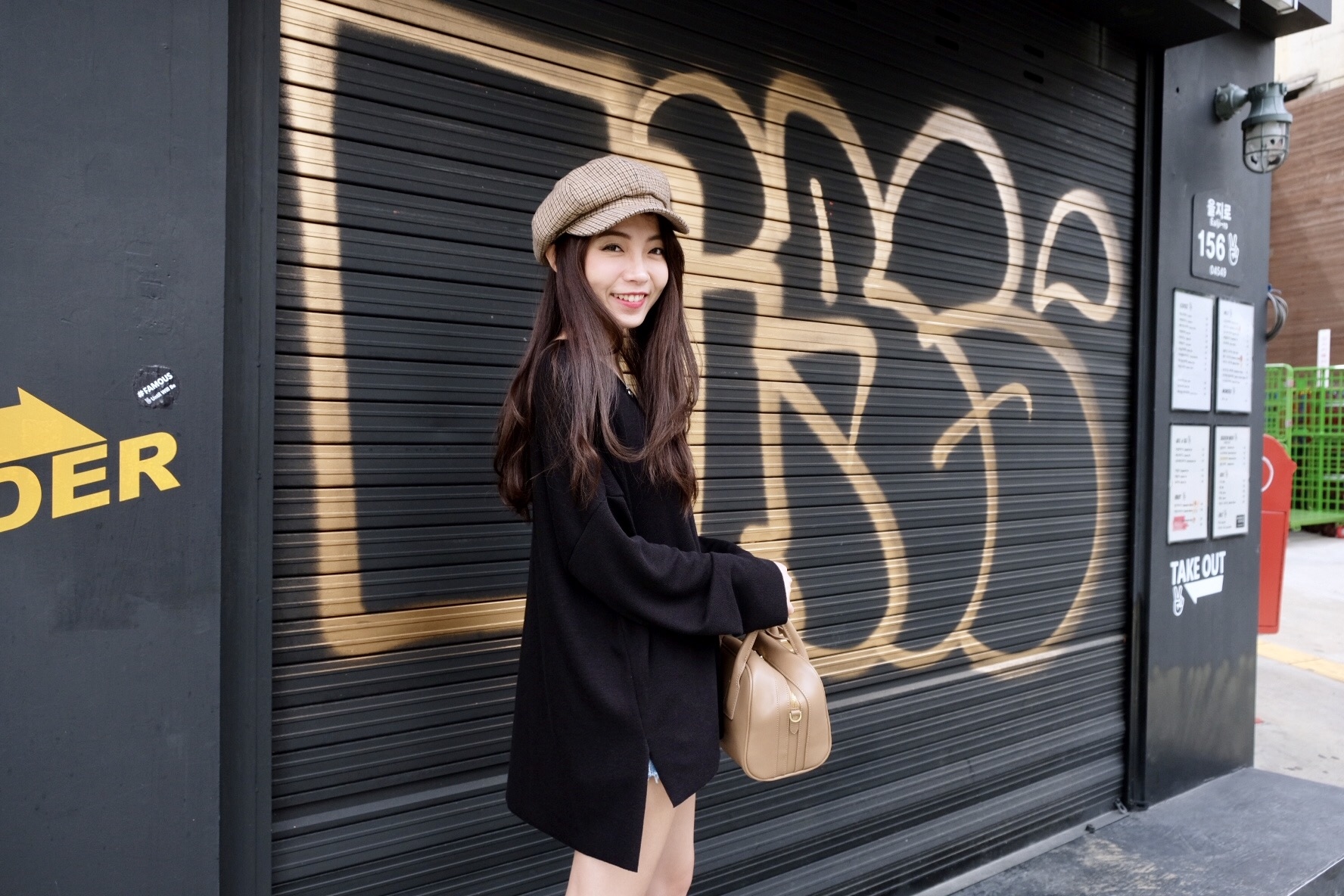 大推韓製超挺微毛呢小臉報童帽(格紋/奶茶)