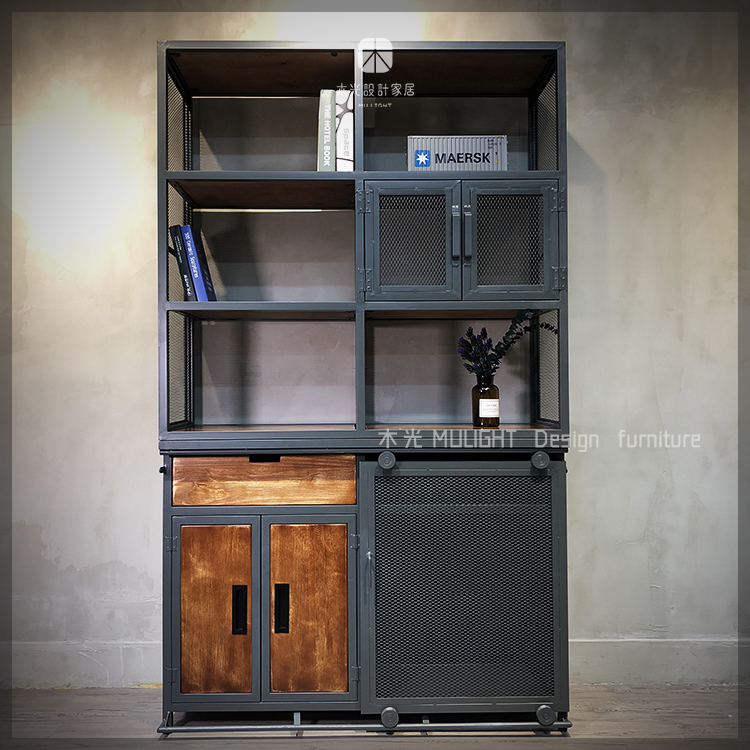 鐵灰多功能滑門收納櫃|可訂製