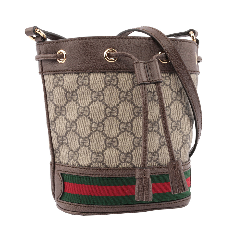 【GUCCI】GG Supreme Mini Ophidia 水桶斜背包