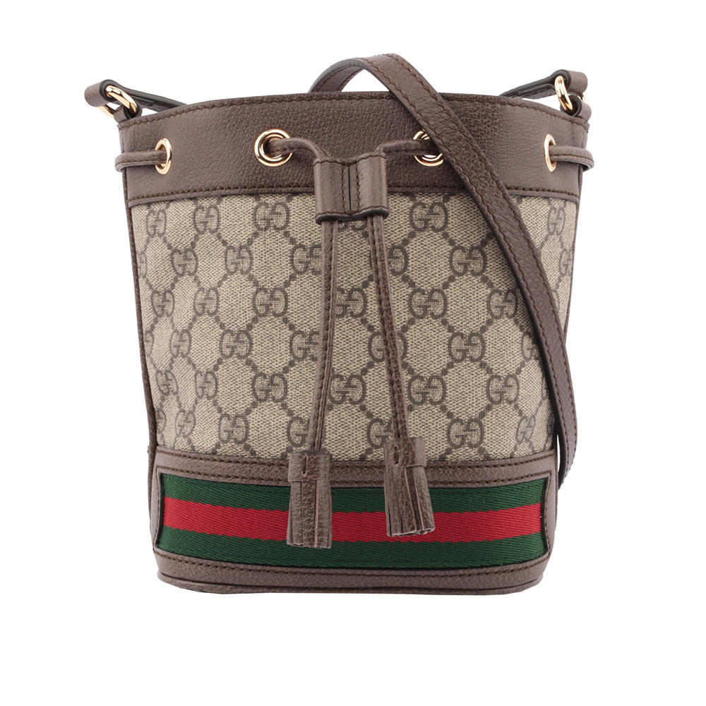 【GUCCI】GG Supreme Mini Ophidia 水桶斜背包