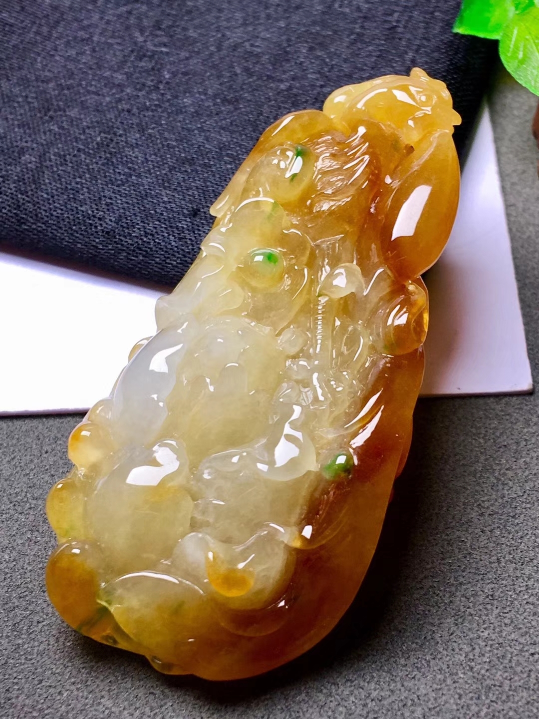 鳳戲牡丹鳳凰, 天然翡翠A玉, 緬甸玉, Jade, Jadeite