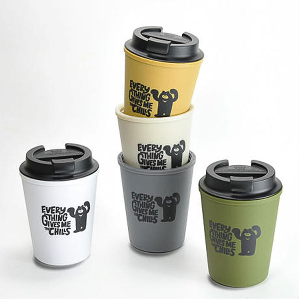Rivers WALLMUG Sleek SOREGAII 雙層隨行咖啡杯 這是一隻好熊 350ml_芥茉黃