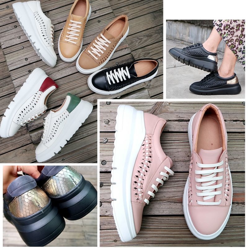 【倆個人】牛皮輕量MODO厚底編織麻花辮休閒運動鞋