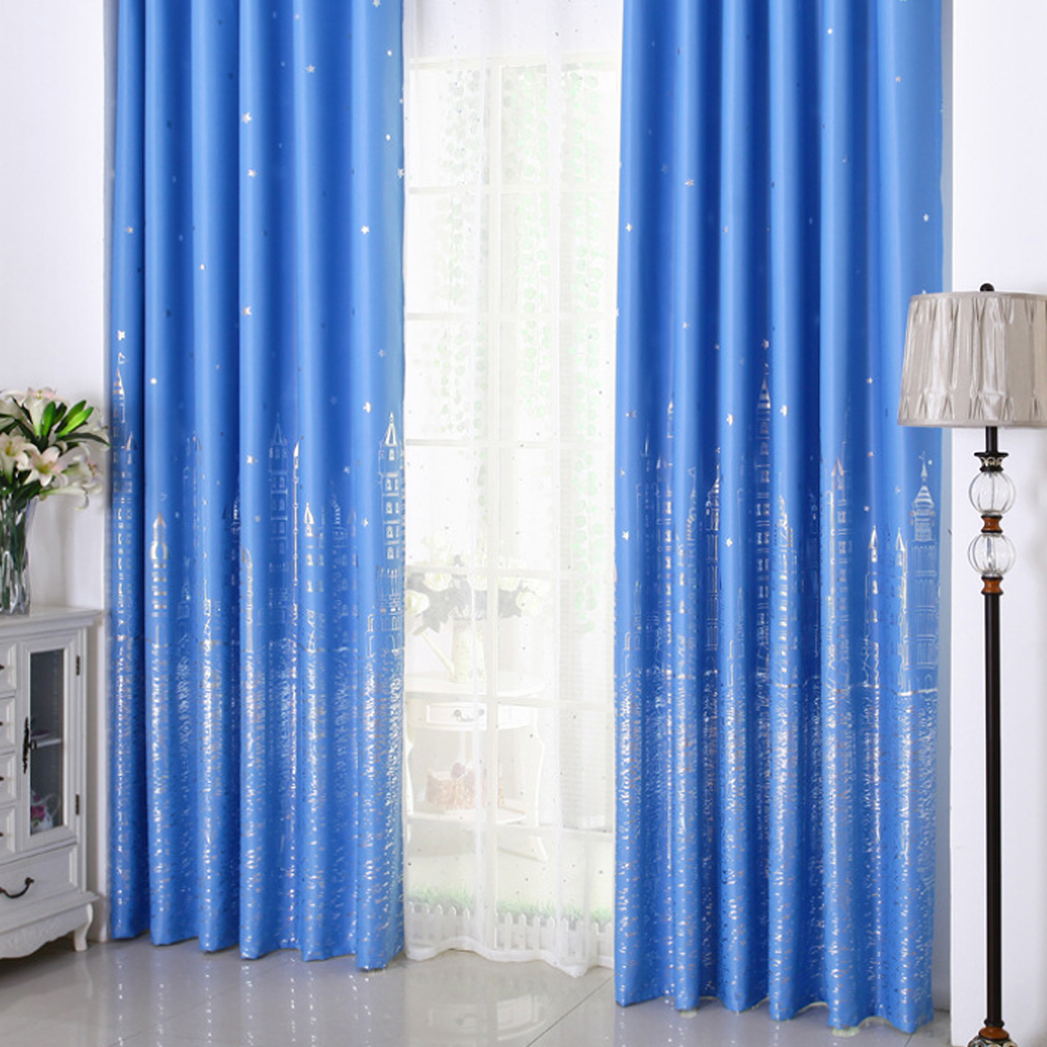 地中海 • 天藍燙銀 • 遮光窗簾