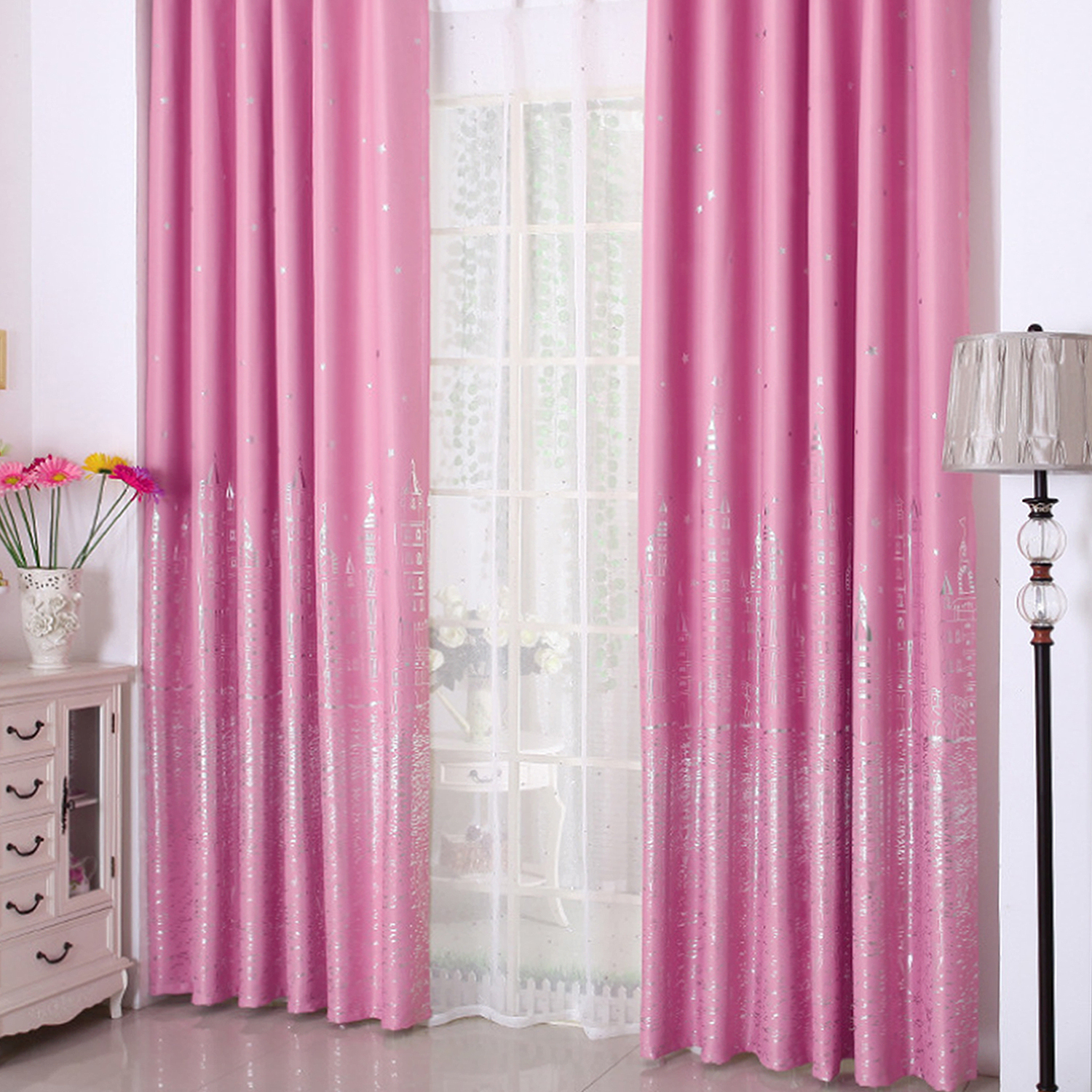 地中海 • 粉紅燙銀 • 遮光窗簾