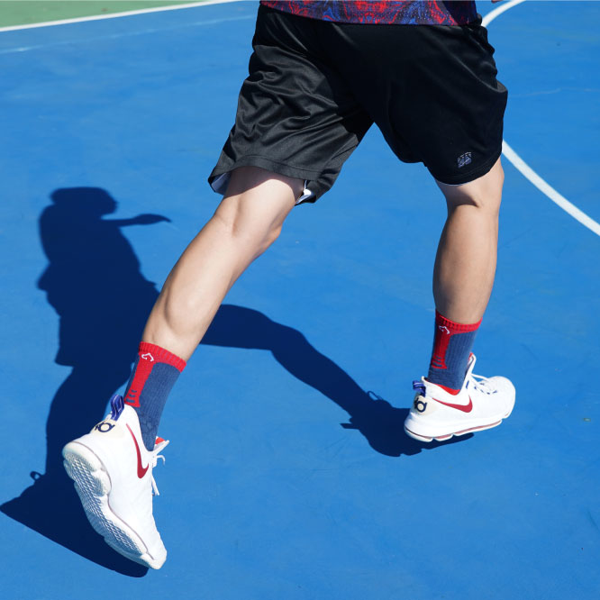 OH9黑狗運動襪競技籃球襪紅藍2