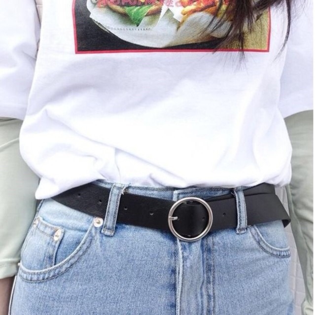 圓頭皮革皮帶/寬與細兩種