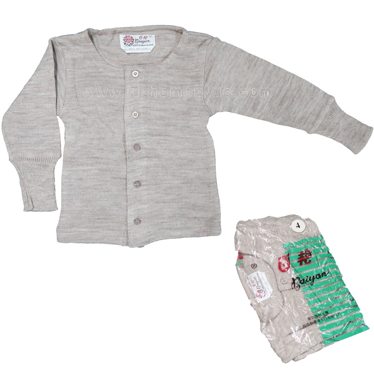 百艷牌: 嬰幼兒混毛開鈕長袖毛衣 (2-14碼)