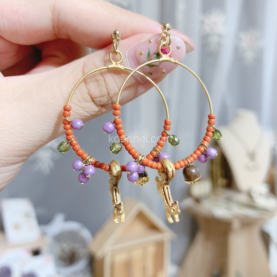 Palnart Poc 日本制起舞中的松鼠耳環