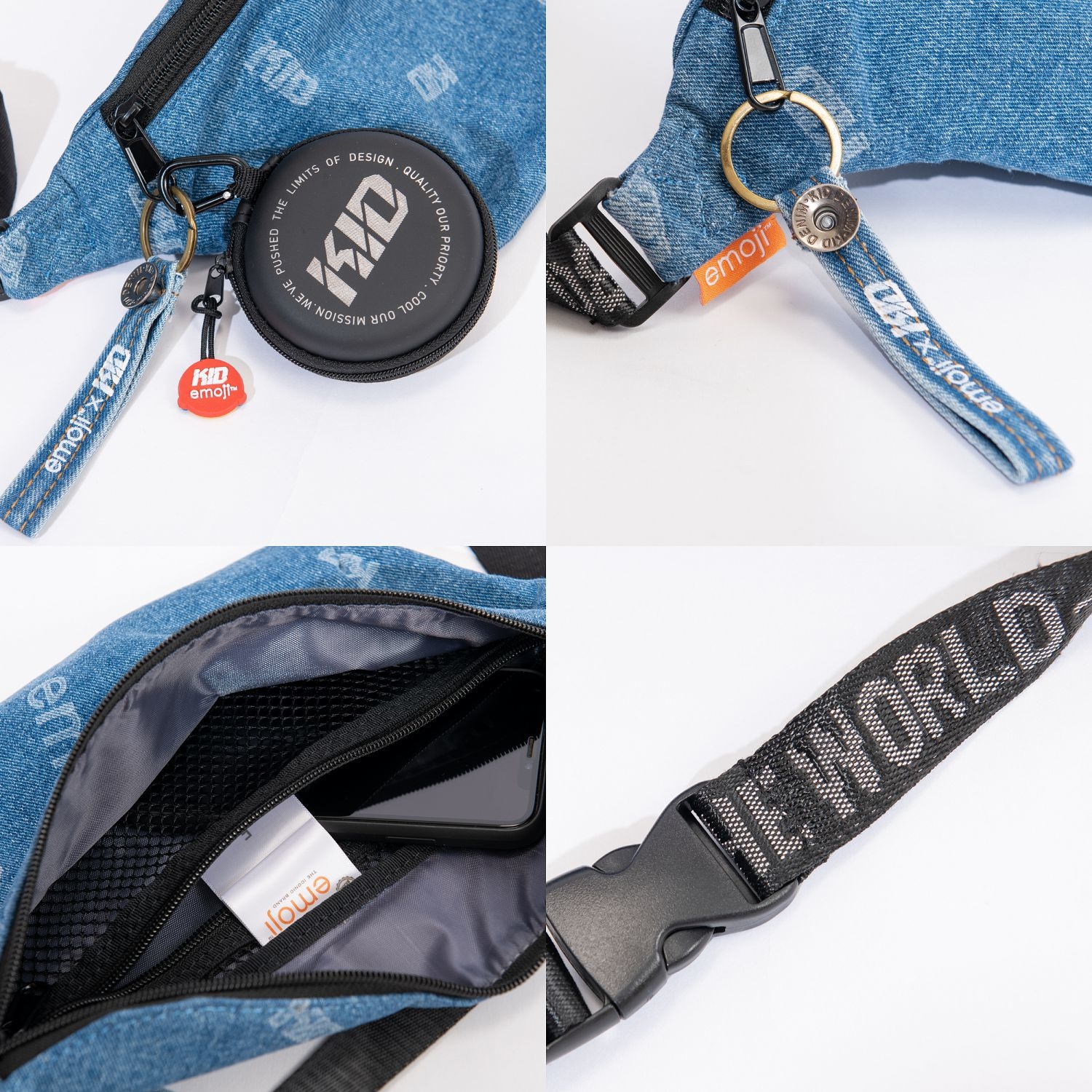 KID ® x emoji 表情符號聯名 丹寧牛仔腰包